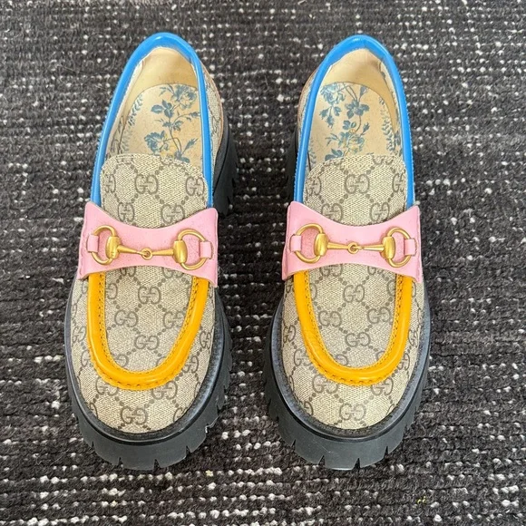 Gucci Multicolor Flats with Gold Accents - Picture 4 of 7